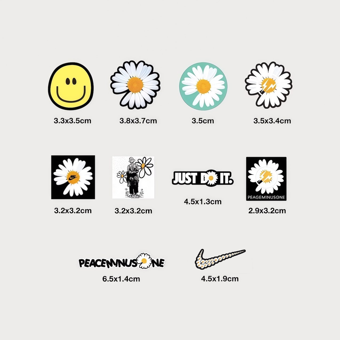 Lot de 10 Mini Autocollants Stickers G-Dragon Nike Vinyle Waterproof Patchattaq