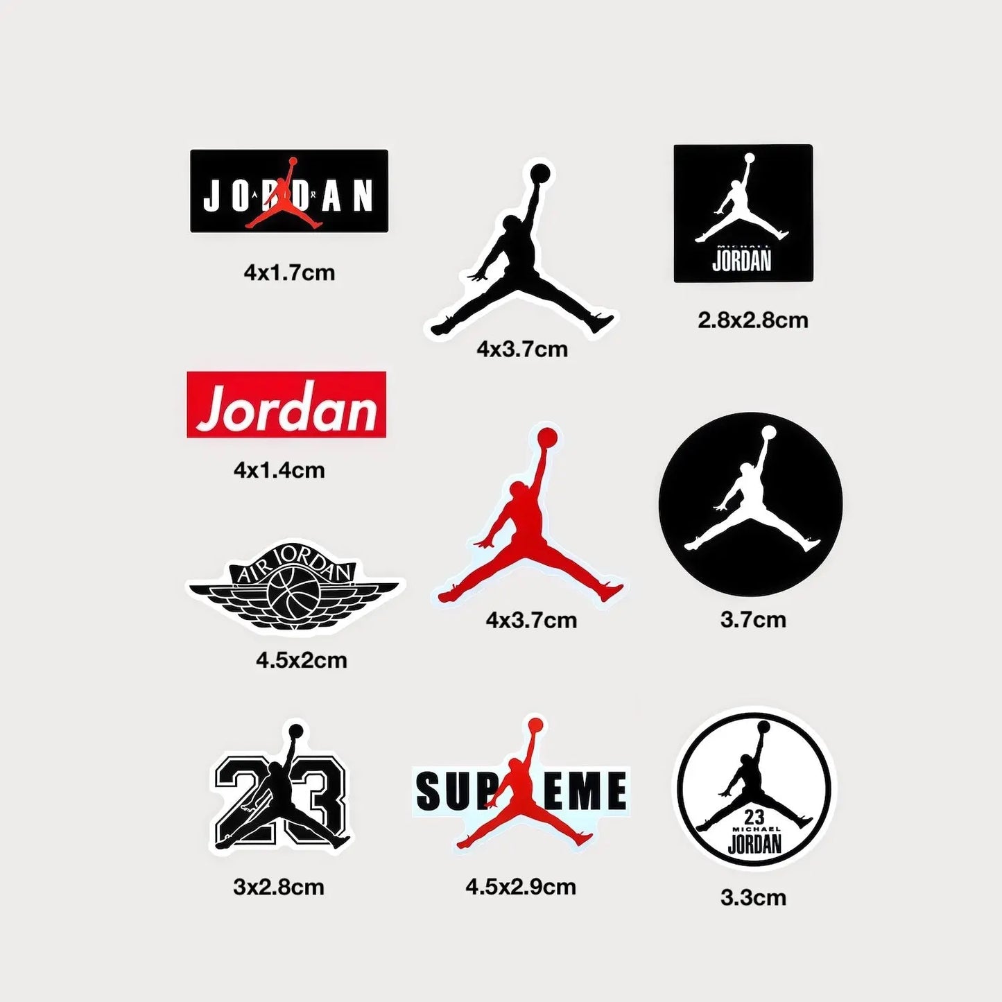 Lot de 10 Mini Autocollants Stickers Jordan Vinyle Waterproof Patchattaq