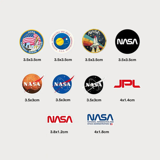 Lot de 10 Mini Autocollants Stickers NASA Vinyle Waterproof Patchattaq