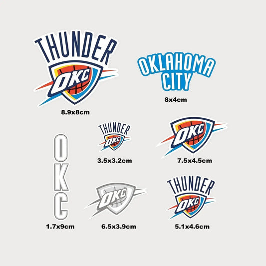 Lot de 7 Autocollants Stickers NBA OKC Thunder Vinyle Waterproof Patchattaq