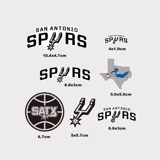 Lot de 7 Autocollants Stickers NBA San Antonio Spurs Vinyle Waterproof Patchattaq
