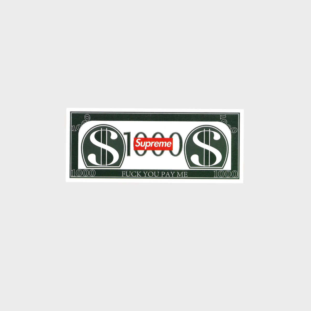 Autocollant Sticker Supreme Billet 1000$ Vinyle Waterproof