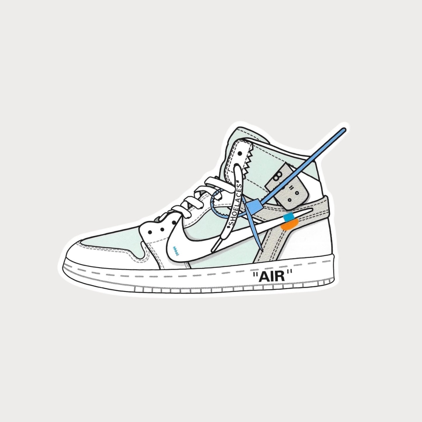 Autocollant Sticker Off-White Air Jordan 1 Alaska Vinyle Waterproof