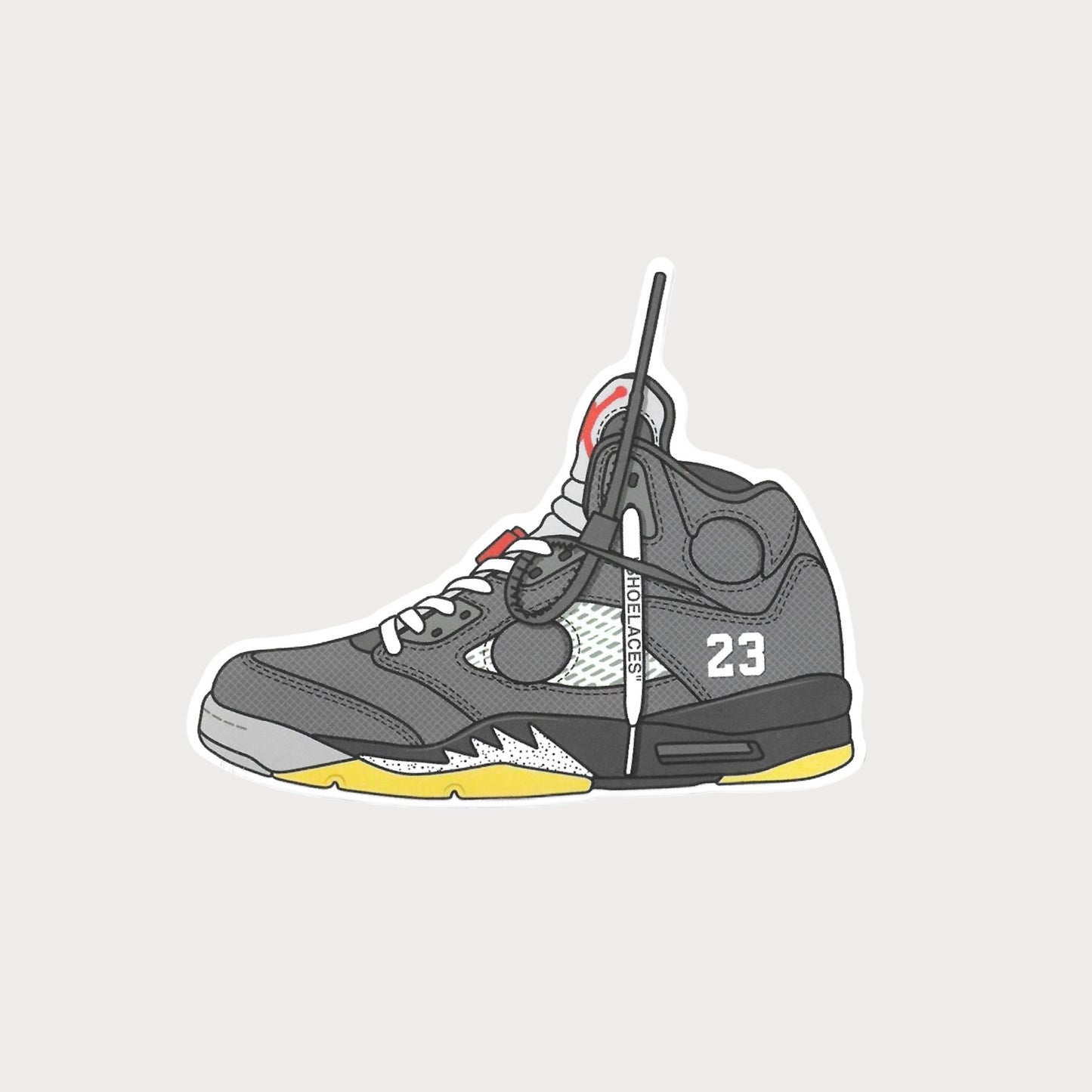 Autocollant Sticker Off-White Air Jordan 5 Black Vinyle Waterproof