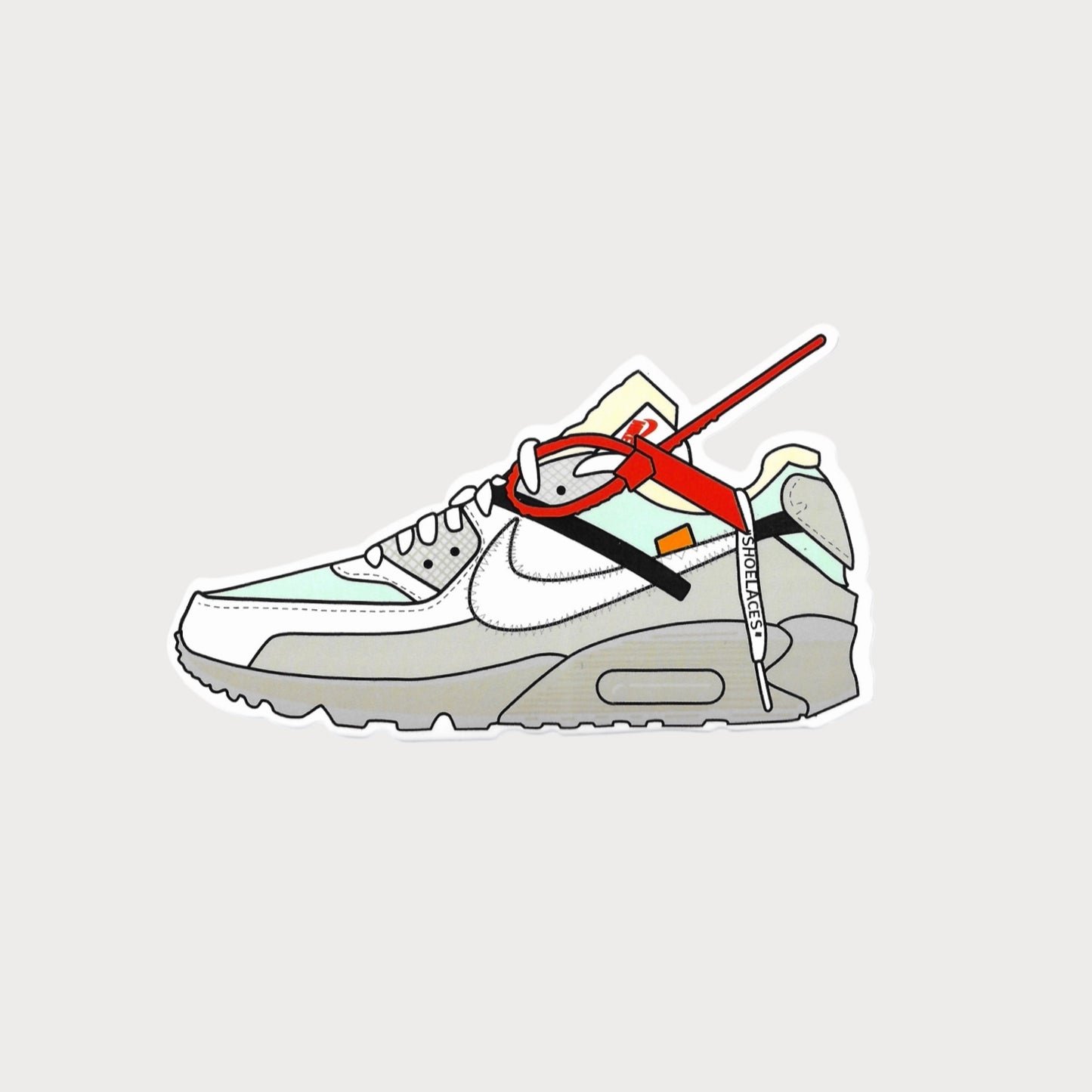 Autocollant Sticker Off-White Air Max 90 The Ten Vinyle Waterproof