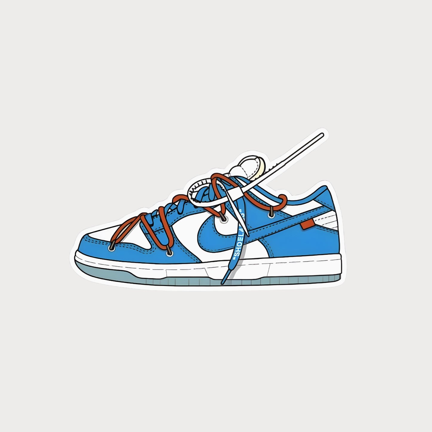 Autocollant Sticker Off-White Nike Dunk UNC Vinyle Waterproof