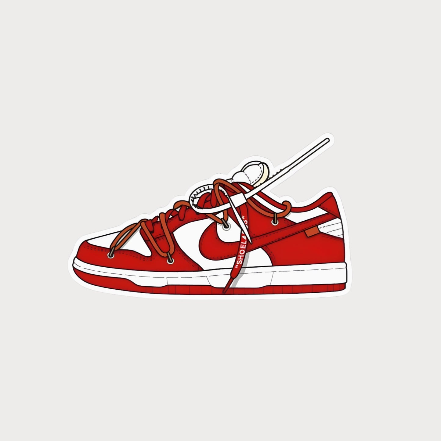 Autocollant Sticker Off-White Nike Dunk University Red Vinyle Waterproof