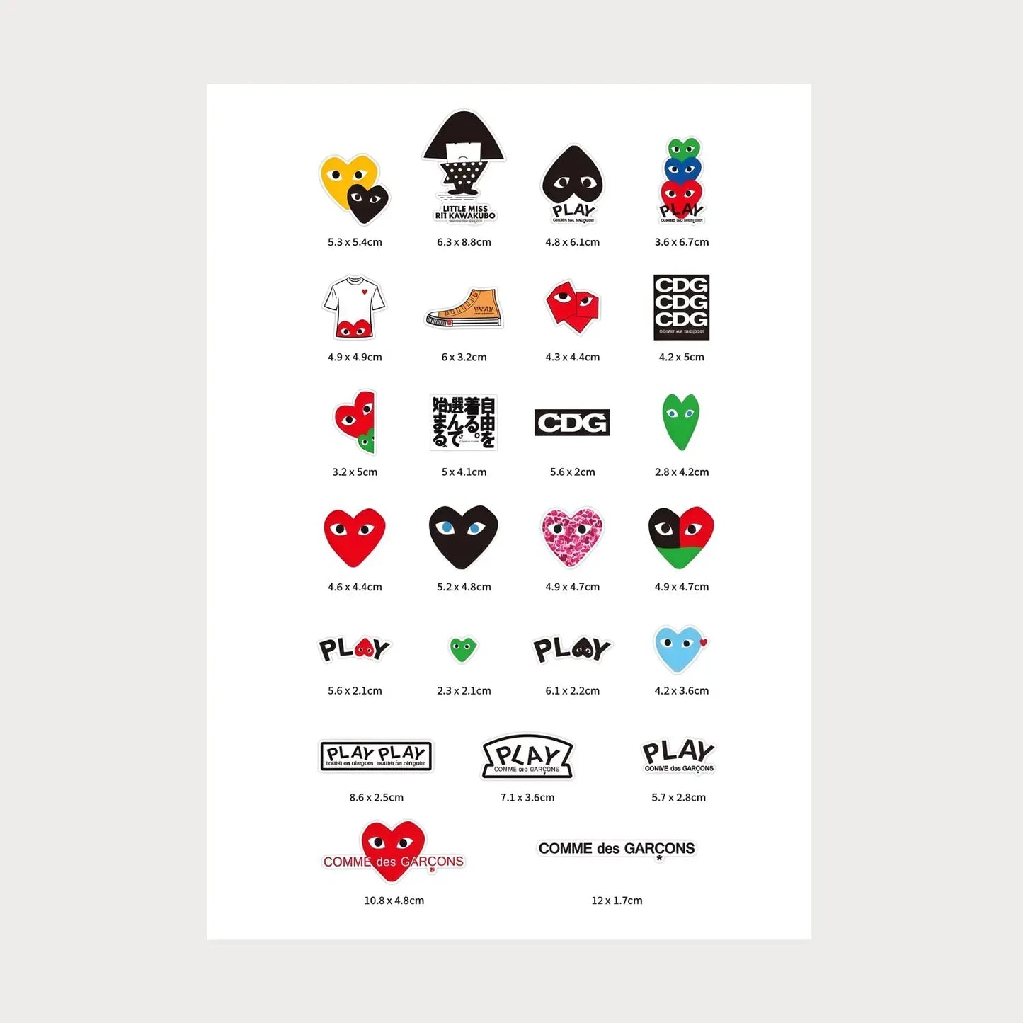 Autocollants Stickers Comme des Garçons Play Vinyle Waterproof Patchattaq