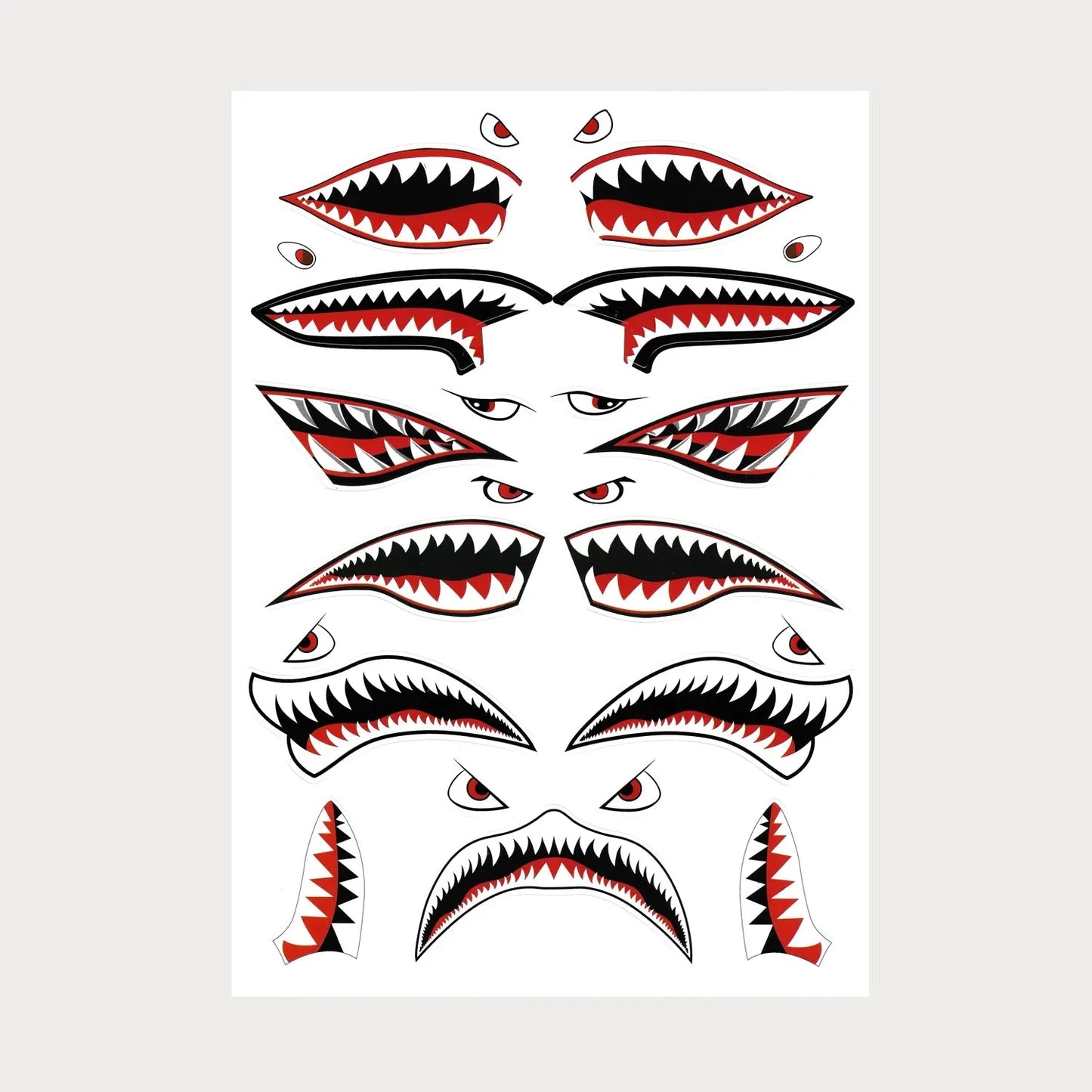 Autocollants Stickers Dents de Requin Vinyle Waterproof Patchattaq