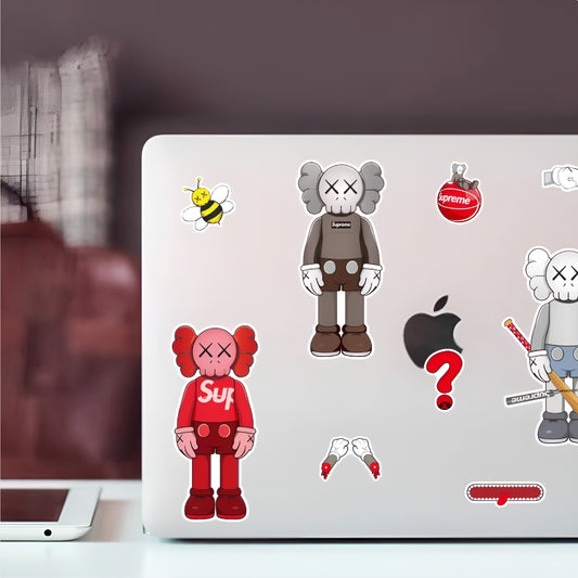 Lot de 5 Stickers KAWS Supreme Hypebeast Vinyle Premium Waterproof