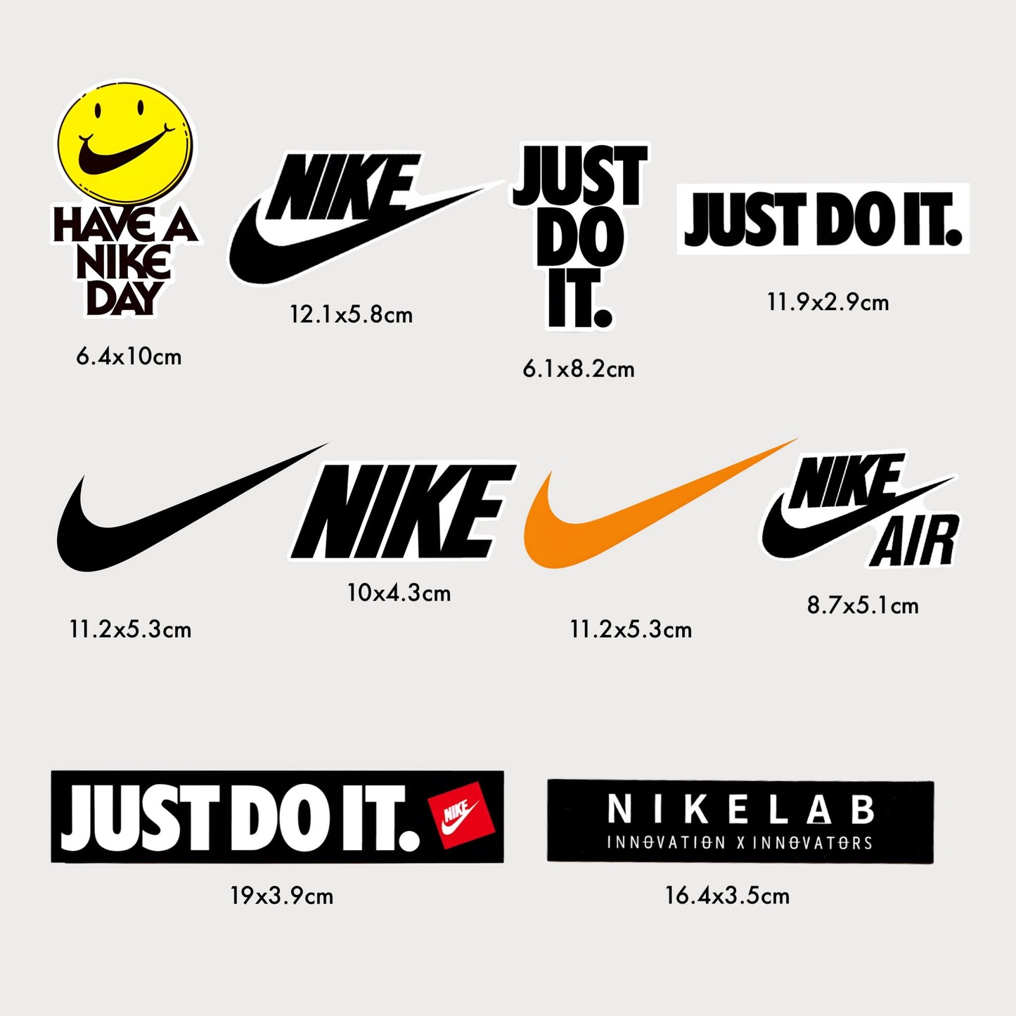 Lot de 10 Stickers NIKE Just Do It Vinyle Premium Waterproof