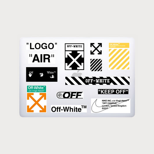 Lot de 14 Stickers OFF-WHITE Virgil Abloh Vinyle Premium Waterproof