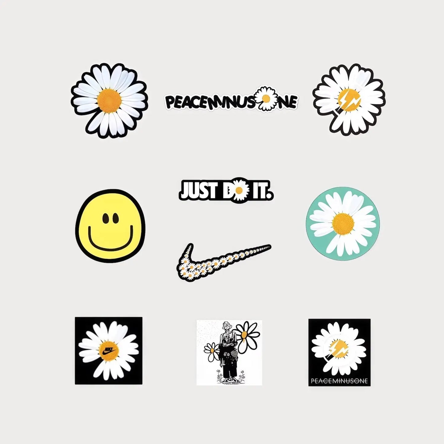 Lot de 10 Mini Autocollants Stickers G-Dragon Nike Vinyle Waterproof Patchattaq