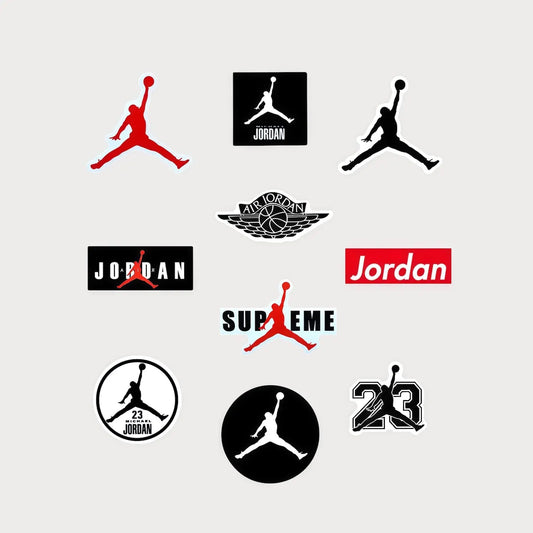 Lot de 10 Mini Autocollants Stickers Jordan Vinyle Waterproof Patchattaq