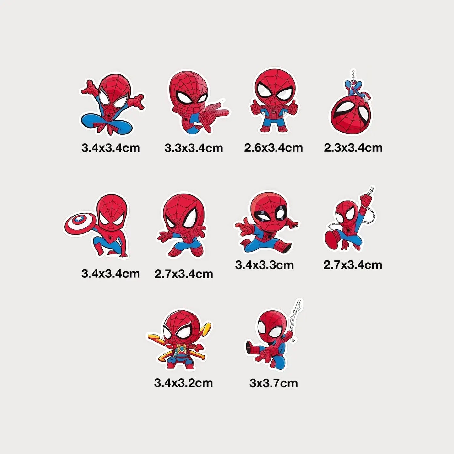 Lot de 10 Mini Autocollant Stickers Spiderman Vinyle Waterproof Patchattaq