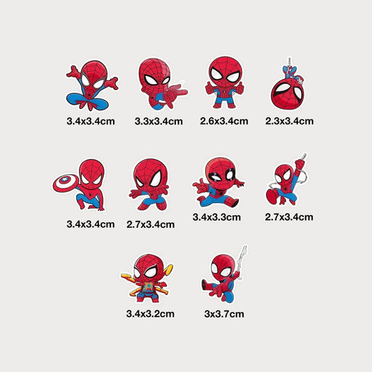 Lot de 10 Mini Autocollant Stickers Spiderman Vinyle Waterproof Patchattaq