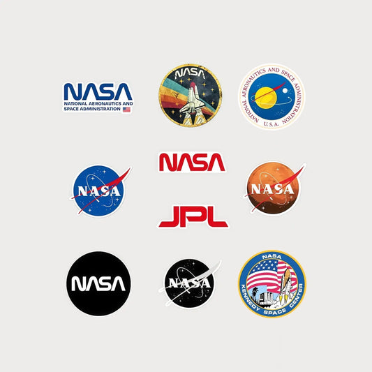 Lot de 10 Mini Autocollants Stickers NASA Vinyle Waterproof Patchattaq