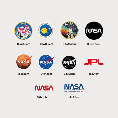Lot de 10 Mini Autocollants Stickers NASA Vinyle Waterproof Patchattaq