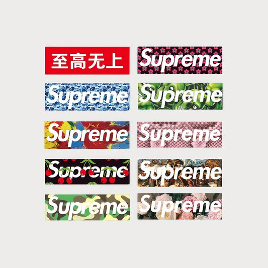 Lot de 10 Mini Autocollants Stickers Supreme Multicolores Box Logo Patchattaq