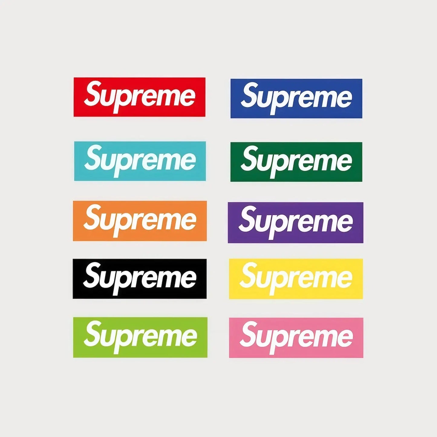Lot de 10 Mini Autocollants Stickers Supreme Multicolores Box Logo Patchattaq