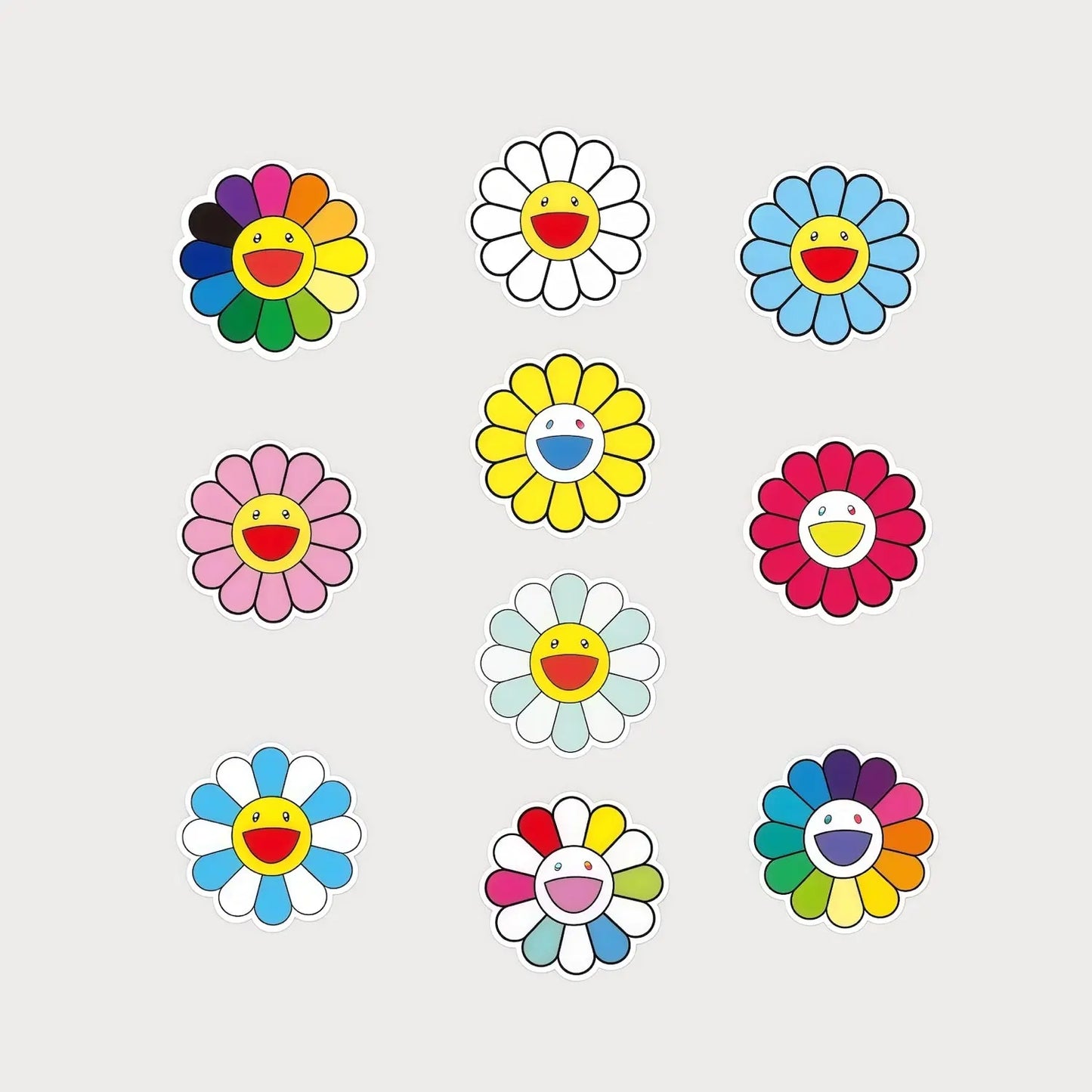 Lot de 10 Mini Autocollant Stickers Takashi Murakami Vinyle Waterproof Patchattaq