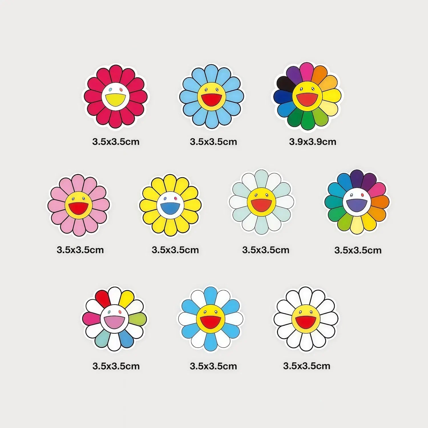 Lot de 10 Mini Autocollant Stickers Takashi Murakami Vinyle Waterproof Patchattaq