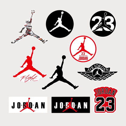 Lot de 10 Stickers Autocollants Jordan Vinyle Waterproof Patchattaq