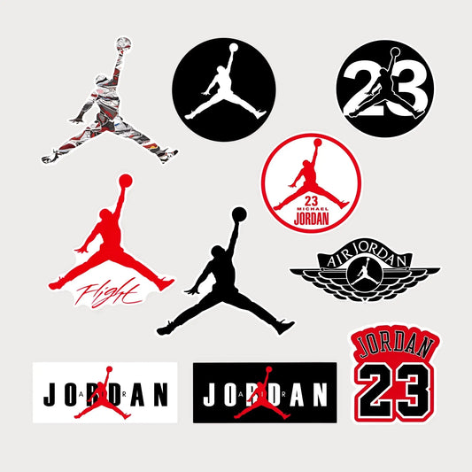 Lot de 10 Stickers Autocollants Jordan Vinyle Waterproof Patchattaq