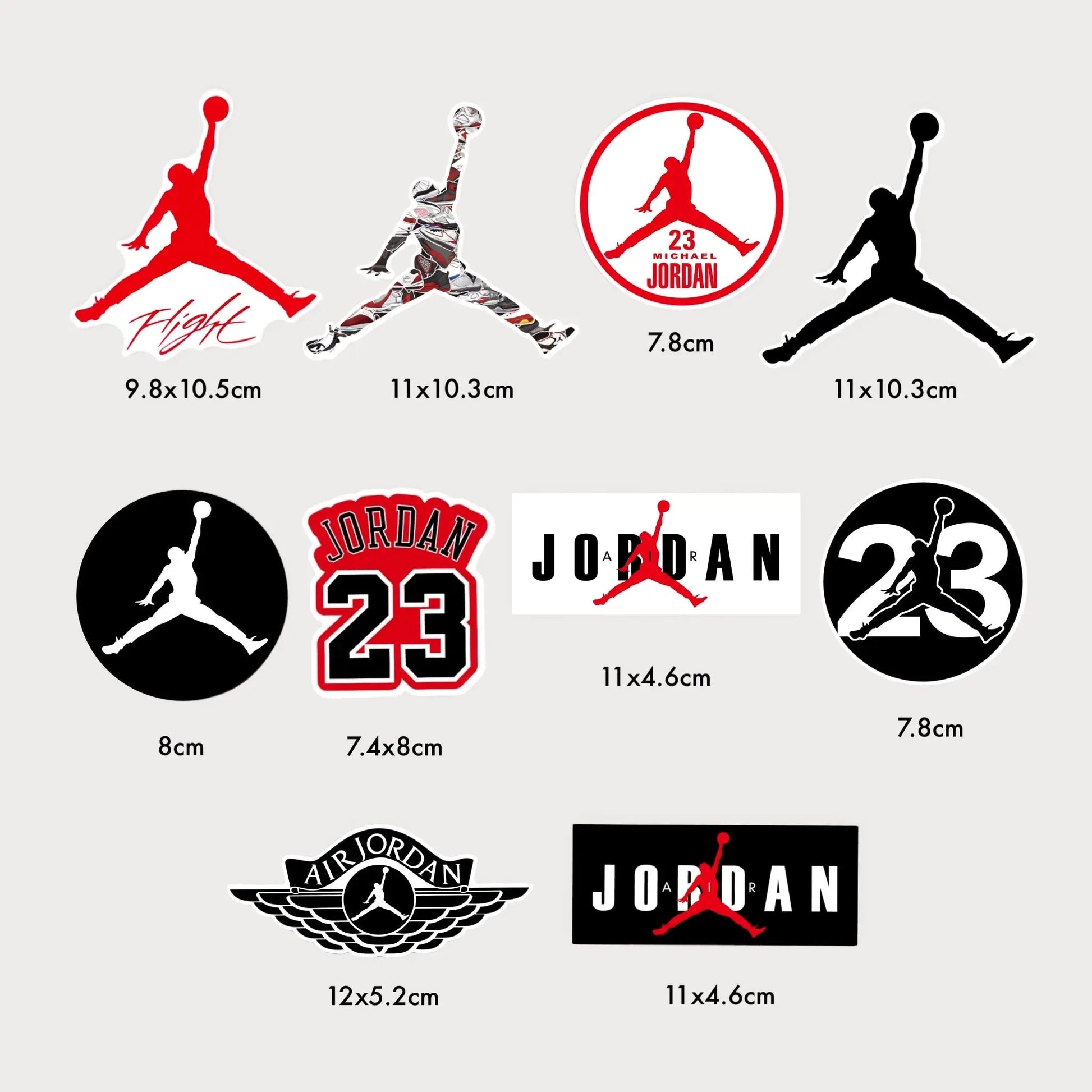 Lot de 10 Stickers Autocollants Jordan Vinyle Waterproof Patchattaq