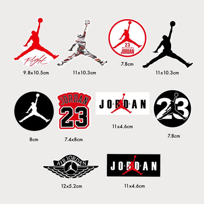 Lot de 10 Stickers Autocollants Jordan Vinyle Waterproof Patchattaq
