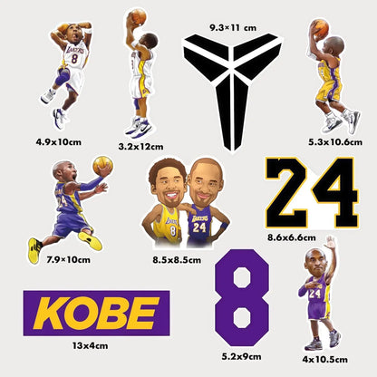 Lot de 10 Autocollants Stickers Kobe Bryant Vinyle Waterproof Patchattaq