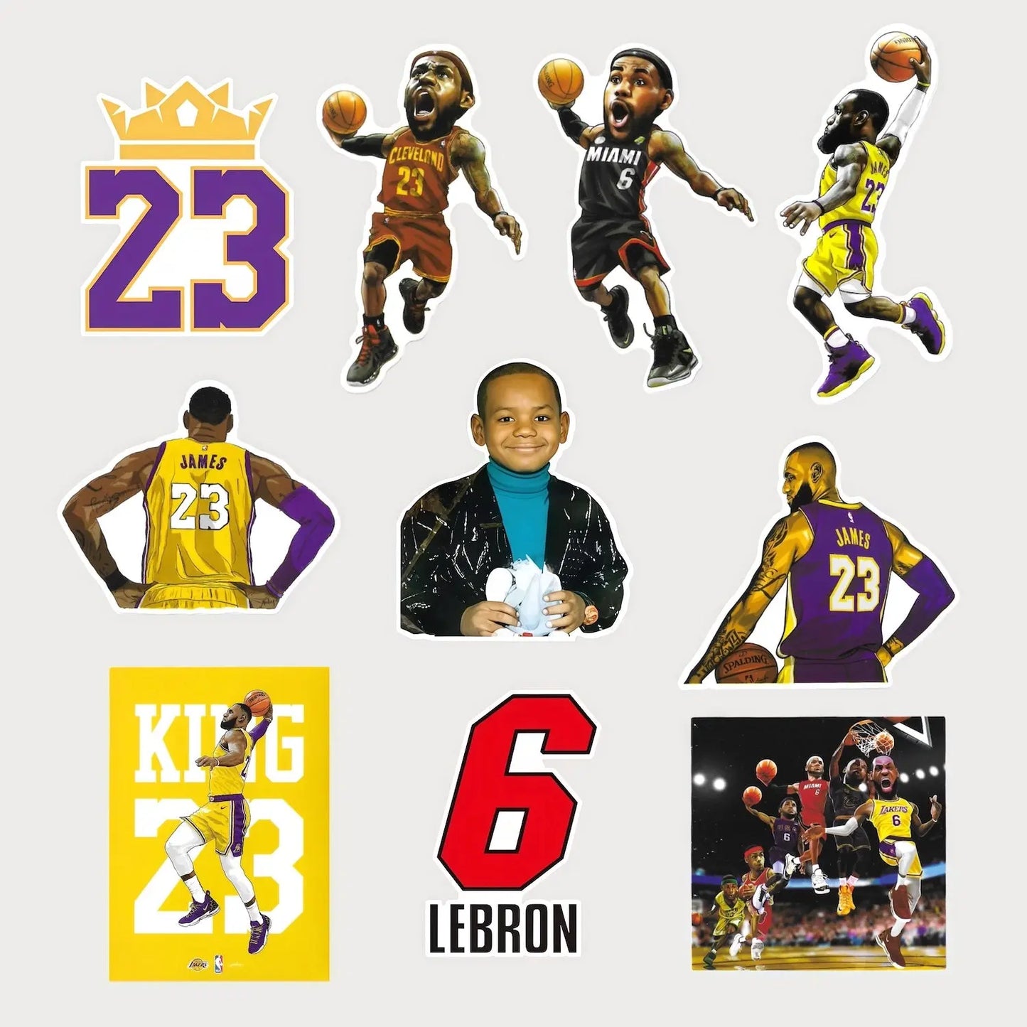 Lot de 10 Autocollants Stickers LeBron James Vinyle Waterproof Patchattaq