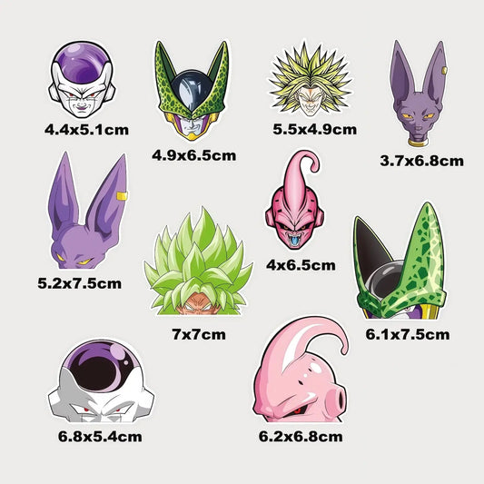 Lot de 10 Autocollants Stickers Dragon Ball Z Vinyle Waterproof Patchattaq