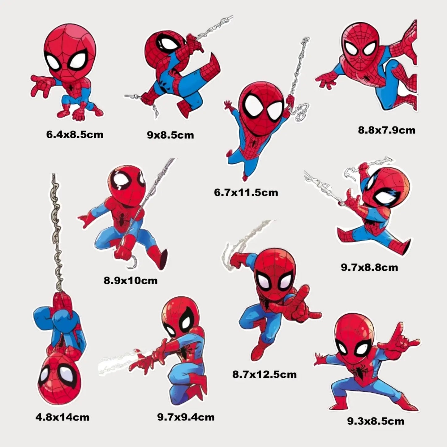 Lot de 10 Autocollants Stickers Spiderman Vinyle Waterproof Patchattaq