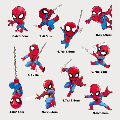 Lot de 10 Autocollants Stickers Spiderman Vinyle Waterproof Patchattaq