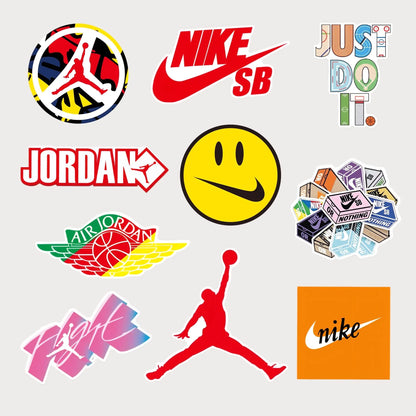Lot de 10 Stickers Autocollants Nike SB Jordan Vinyle Waterproof Patchattaq