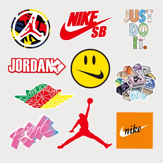 Lot de 10 Stickers Autocollants Nike SB Jordan Vinyle Waterproof Patchattaq