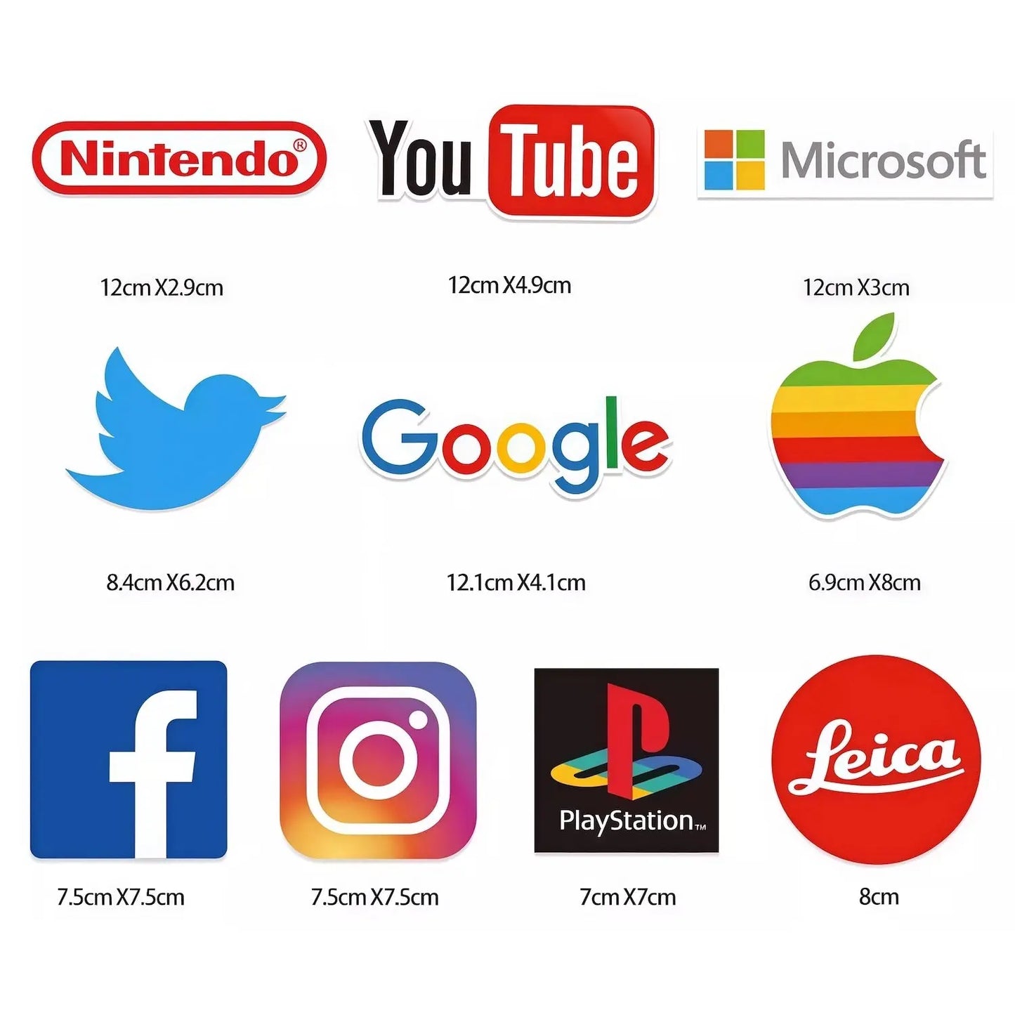 Lot de 10 Autocollants Stickers Reseaux Sociaux Vinyle Waterproof Patchattaq