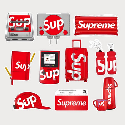 Lot de 10 Autocollants Stickers Supreme Pack Gaming Vinyle Waterproof Patchattaq