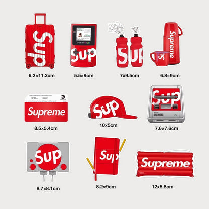 Lot de 10 Autocollants Stickers Supreme Pack Gaming Vinyle Waterproof Patchattaq