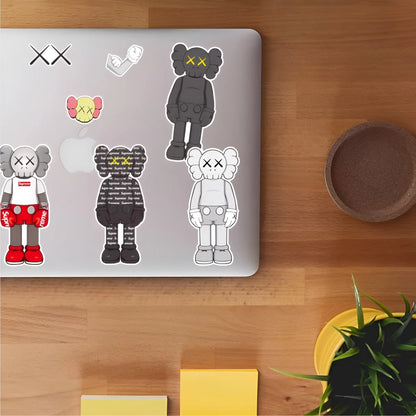 Lot de 5 Stickers Autocollants KAWS Art Toys Vinyle Waterproof Patchattaq