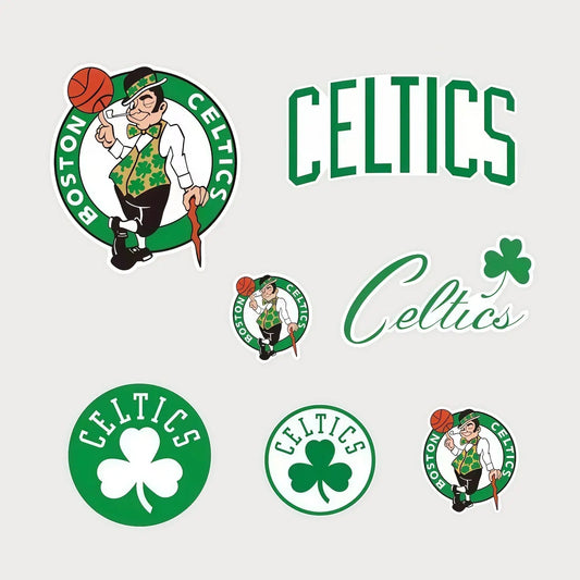 Lot de 7 Autocollants Stickers NBA Boston Celtics Vinyle Waterproof Patchattaq