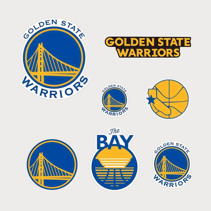 Lot de 7 Autocollants Stickers NBA Golden State Warriors Vinyle Waterproof Patchattaq
