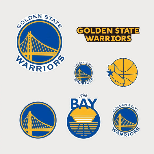 Lot de 7 Autocollants Stickers NBA Golden State Warriors Vinyle Waterproof Patchattaq