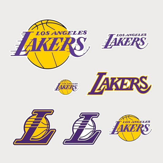 Lot de 7 Autocollants Stickers NBA Los Angeles Lakers Vinyle Waterproof Patchattaq