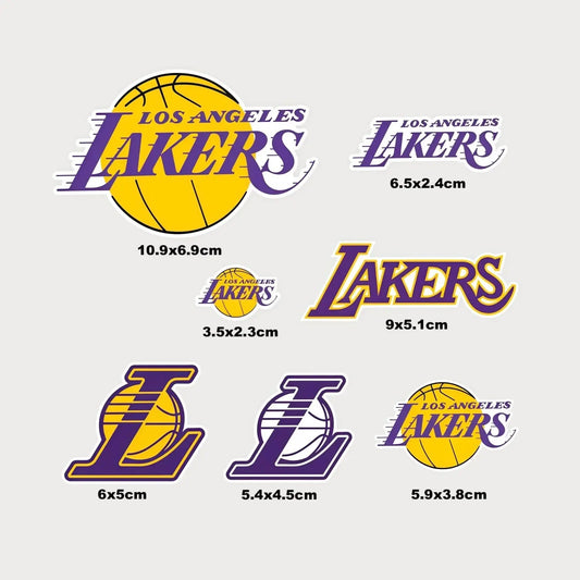 Lot de 7 Autocollants Stickers NBA Los Angeles Lakers Vinyle Waterproof Patchattaq