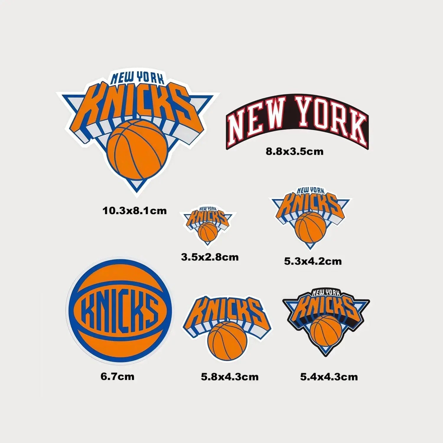 Lot de 7 Autocollants Stickers NBA New York Knicks Vinyle Waterproof Patchattaq