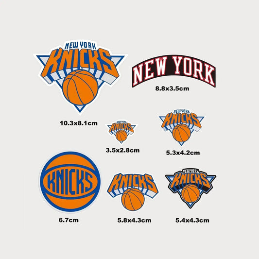 Lot de 7 Autocollants Stickers NBA New York Knicks Vinyle Waterproof Patchattaq