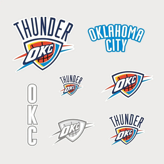 Lot de 7 Autocollants Stickers NBA OKC Thunder Vinyle Waterproof Patchattaq