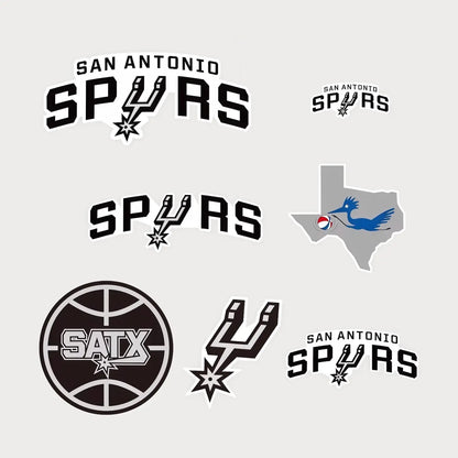 Lot de 7 Autocollants Stickers NBA San Antonio Spurs Vinyle Waterproof Patchattaq